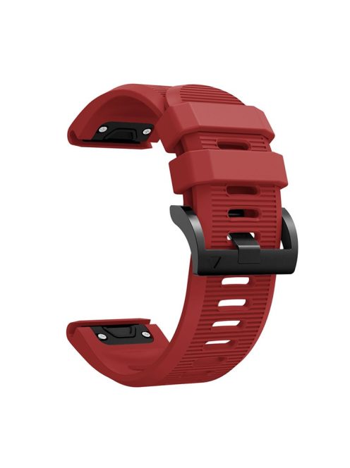 Horizontal Streak with Black Triangle Buckle Silicone Watch Band for Garmin Fenix 5X - Red