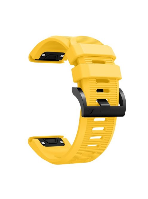 Horizontal Streak with Black Triangle Buckle Silicone Watch Band for Garmin Fenix 5X - Yellow