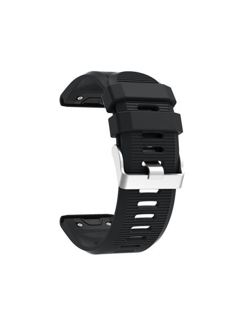 Horizontal Stripes Soft Silicone Watch Strap Replacement for Garmin Fenix 5X Plus - Black