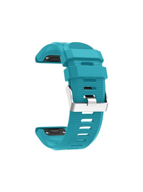 Horizontal Stripes Soft Silicone Watch Strap Replacement for Garmin Fenix 5X Plus - Cyan