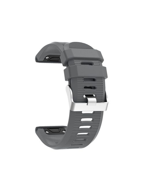 Horizontal Stripes Soft Silicone Watch Strap Replacement for Garmin Fenix 5X Plus - Grey