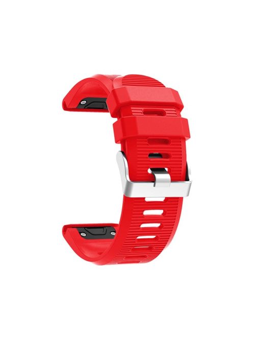 Horizontal Stripes Soft Silicone Watch Strap Replacement for Garmin Fenix 5X Plus - Red