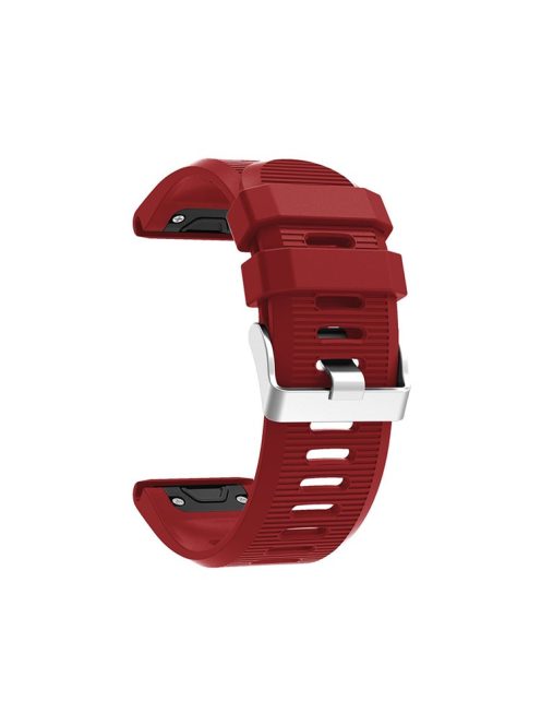 Horizontal Stripes Soft Silicone Watch Strap Replacement for Garmin Fenix 5X Plus - Wine Red