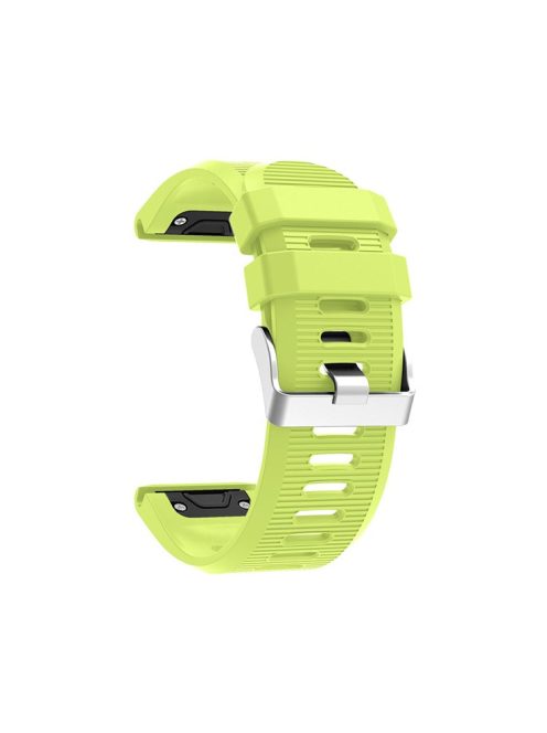 Horizontal Stripes Soft Silicone Watch Strap Replacement for Garmin Fenix 5X Plus - Yellowgreen