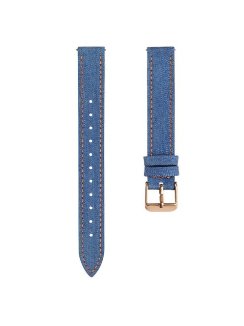 KALEBOL For Garmin Lily 2 Watch Band Linen Leather Adjustable Wrist Strap - Dark Blue