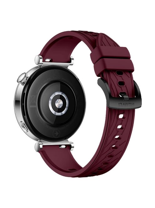 KALEBOL For Huawei Watch GT 4 41mm / Garmin Venu 3S / Asus Zenwatch 3 WI503Q Silicone Watch Band 18mm - Wine Red / Black