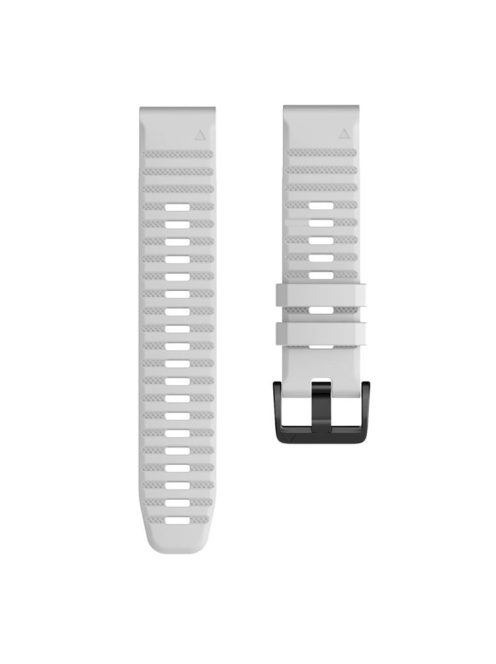 KALEBOL KLB-AWGJ-001 For Garmin Fenix 7X / 7X Pro Silicone Watch Band 26mm Concave Dot Wrist Strap - White