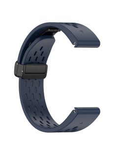   KALEBOL KLB-DDGJ-001 For Garmin Fenix 7S / 7S Pro QuickFit 20mm Silicone Band Magnetic Folding Buckle Watch Strap - Midnight Blue