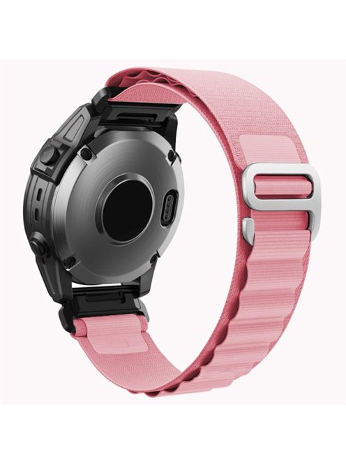 KALEBOL KLB-GSNL-001 for Garmin Fenix 7X / 7X Pro Watch Band Loop Nylon 26mm Sport Strap - Pink