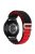 KALEBOL KLB-GSNL-001 For Huawei Watch GT 4 41mm / Garmin Venu 3S 18mm Watch Strap Adjustable Nylon Loop Band - Black+Red