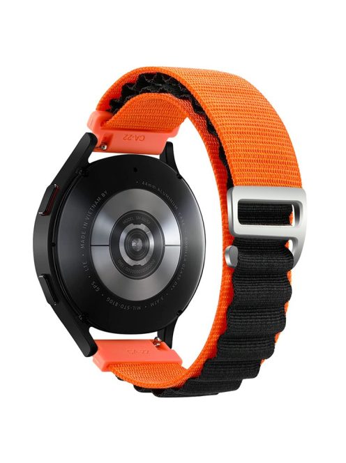 KALEBOL KLB-GSNL-001 For Huawei Watch GT 4 41mm / Garmin Venu 3S 18mm Watch Strap Adjustable Nylon Loop Band - Orange+Black