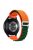 KALEBOL KLB-GSNL-001 For Huawei Watch GT 4 41mm / Garmin Venu 3S 18mm Watch Strap Adjustable Nylon Loop Band - Orange+Green