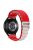 KALEBOL KLB-GSNL-001 For Huawei Watch GT 4 41mm / Garmin Venu 3S 18mm Watch Strap Adjustable Nylon Loop Band - Red+White