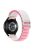 KALEBOL KLB-GSNL-001 For Huawei Watch GT 4 41mm / Garmin Venu 3S 18mm Watch Strap Adjustable Nylon Loop Band - Starlight+Pink