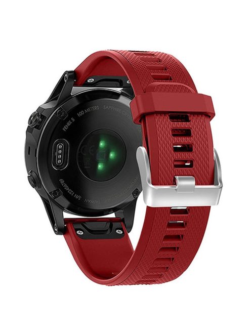 KALEBOL KLB-LWGJ-001 For Garmin Fenix 7  /  7 Pro Watch Bracelet QuickFit 22mm Strap with Grid Texture - Red