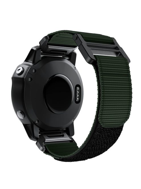 KALEBOL KLB-MSTNL-001 For Garmin Fenix 7X / 7X Pro Watch Band QuickFit 26mm Nylon Loop Strap - Army Green