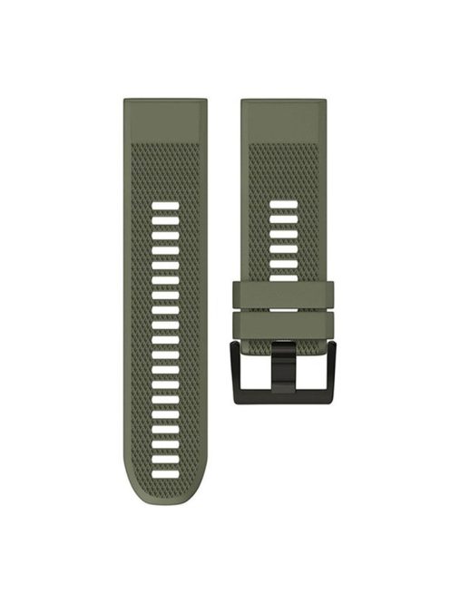 KALEBOL KLB-SJLWGJ-001 For Garmin Fenix 7X / Fenix 7X Pro Watch Band 26mm Triangular Diamond Pattern Silicone Strap - Army Green