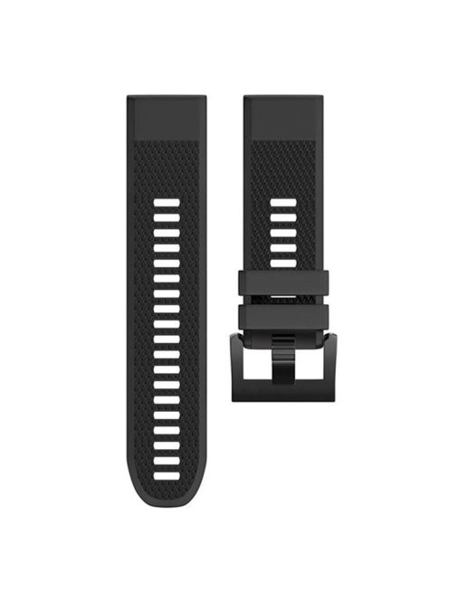 KALEBOL KLB-SJLWGJ-001 For Garmin Fenix 7X / Fenix 7X Pro Watch Band 26mm Triangular Diamond Pattern Silicone Strap - Black