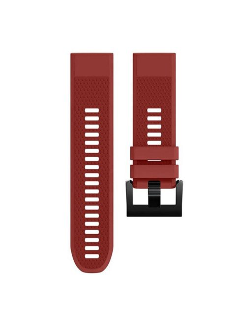 KALEBOL KLB-SJLWGJ-001 For Garmin Fenix 7X / Fenix 7X Pro Watch Band 26mm Triangular Diamond Pattern Silicone Strap - Red