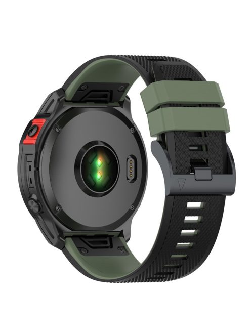 KALEBOL KLB-SSGJ-001 For Garmin Fenix 7 / Fenix 7 Pro Sport Straps 22mm Silicone Watch Band - Black+Blackish Green