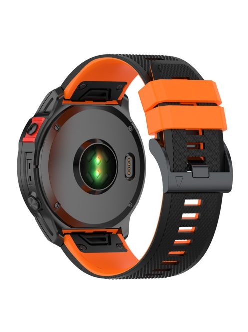 KALEBOL KLB-SSGJ-001 For Garmin Fenix 7 / Fenix 7 Pro Sport Straps 22mm Silicone Watch Band - Black+Orange