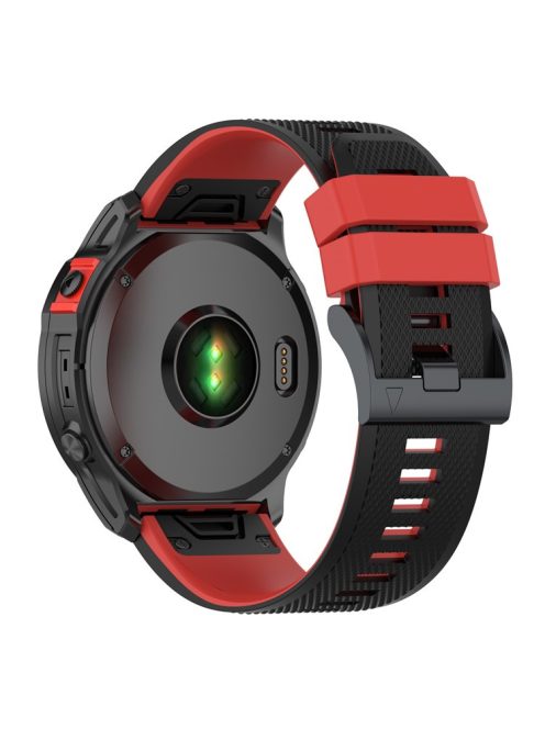 KALEBOL KLB-SSGJ-001 For Garmin Fenix 7 / Fenix 7 Pro Sport Straps 22mm Silicone Watch Band - Black+Red