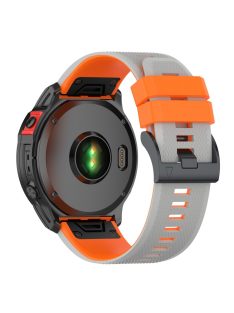   KALEBOL KLB-SSGJ-001 For Garmin Fenix 7 / Fenix 7 Pro Sport Straps 22mm Silicone Watch Band - Grey+Orange