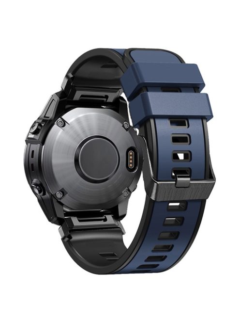 KALEBOL KLB-SSGJ-001 For Garmin Fenix 7X / 7X Pro Silicone Watch Band 26mm Strap Dual Color - Dark Blue+Black