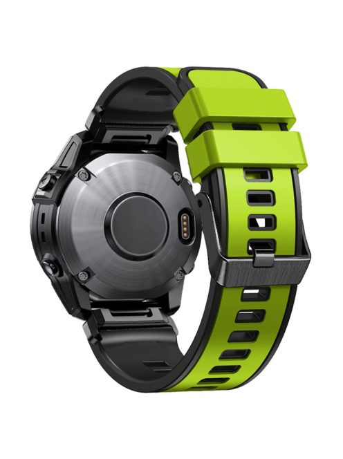 KALEBOL KLB-SSGJ-001 For Garmin Fenix 7X / 7X Pro Silicone Watch Band 26mm Strap Dual Color - Lime+Black