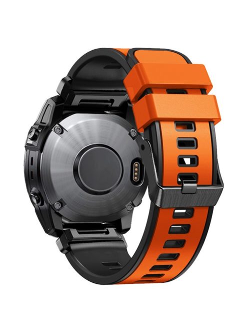 KALEBOL KLB-SSGJ-001 For Garmin Fenix 7X / 7X Pro Silicone Watch Band 26mm Strap Dual Color - Orange+Black