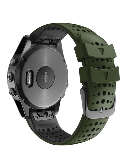 KALEBOL KLB-SSPWGJ-001 For Garmin Fenix 6X / Fenix 7X / Instinct 2X Watchband QuickFit 26mm Silicone Watch Bracelet - Army Green