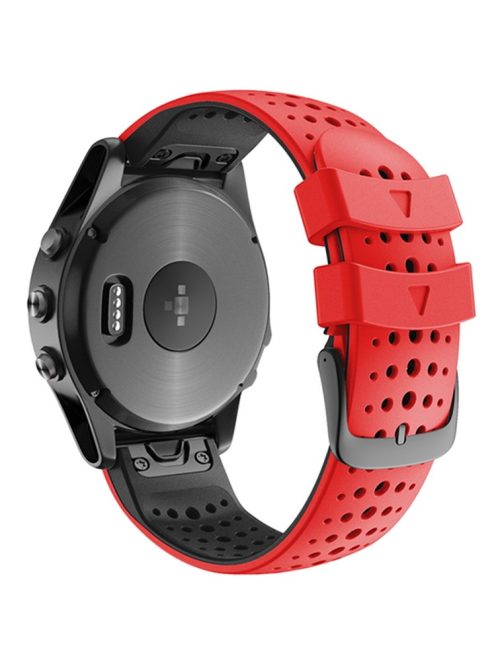 KALEBOL KLB-SSPWGJ-001 For Garmin Fenix 6X / Fenix 7X / Instinct 2X Watchband QuickFit 26mm Silicone Watch Bracelet - Red+Black