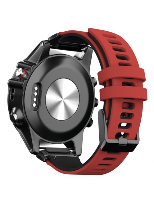 KALEBOL KLB-SSSCGJ-001 For Garmin Fenix 6X / Fenix 7X / Instinct 2X Smart Watch Band QuickFit 26mm Strap - Red+Black