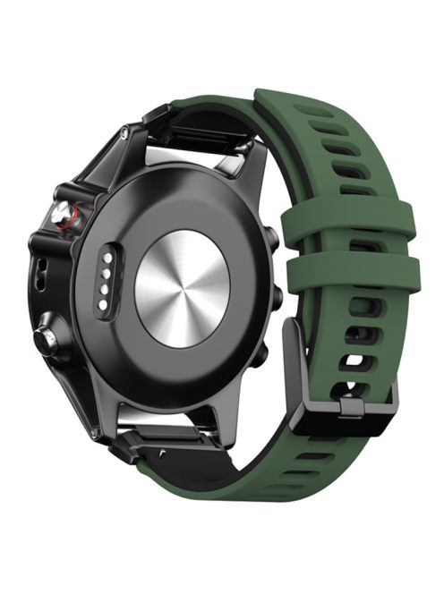 KALEBOL KLB-SSSCGJ-001 For Garmin Fenix 7  /  7 Pro Watch Bracelet QuickFit 22mm Strap with Dual Color Design - Army Green+Black