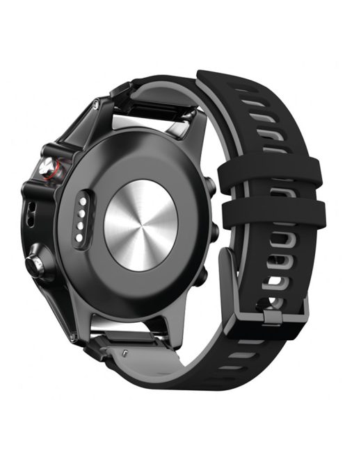 KALEBOL KLB-SSSCGJ-001 For Garmin Fenix 7  /  7 Pro Watch Bracelet QuickFit 22mm Strap with Dual Color Design - Black+Grey