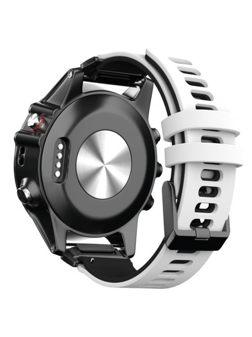 KALEBOL KLB-SSSCGJ-001 For Garmin Fenix 7  /  7 Pro Watch Bracelet QuickFit 22mm Strap with Dual Color Design - White+Black