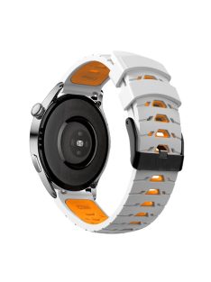   KALEBOL KLB-SSTXGJ-001 For Samsung Galaxy Watch6 Classic 43mm / 47mm / GarminActive 20mm Silicone Trapezoidal Watch Strap - White+Orange