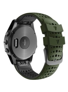   KALEBOL KLB-SSYKGJ-001 For Garmin Fenix 7  /  7 Pro Watch Bracelet Dual Color QuickFit 22mm Replacement Strap - Army Green