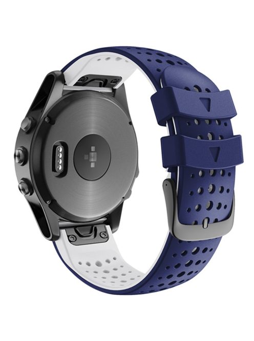 KALEBOL KLB-SSYKGJ-001 For Garmin Fenix 7  /  7 Pro Watch Bracelet Dual Color QuickFit 22mm Replacement Strap - Blue+White