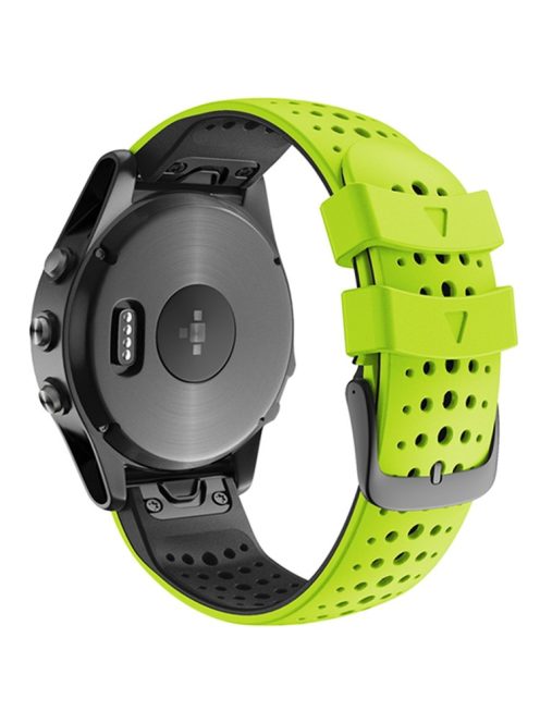 KALEBOL KLB-SSYKGJ-001 For Garmin Fenix 7  /  7 Pro Watch Bracelet Dual Color QuickFit 22mm Replacement Strap - Lime+Black