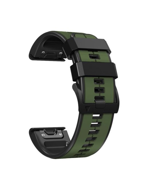 KALEBOL KLB-ZWGJ-001 For Garmin Fenix 7 / 7 Pro Silicone Watch Band QuickFit 22mm Dual Color Strap - Army Green+Black