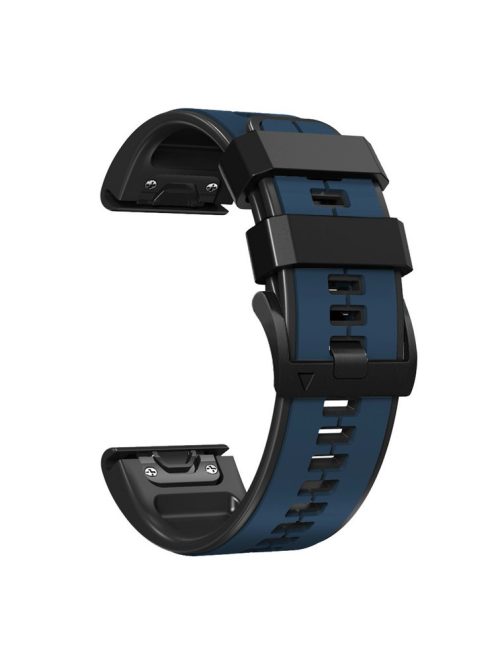 KALEBOL KLB-ZWGJ-001 For Garmin Fenix 7 / 7 Pro Silicone Watch Band QuickFit 22mm Dual Color Strap - Dark Blue+Black