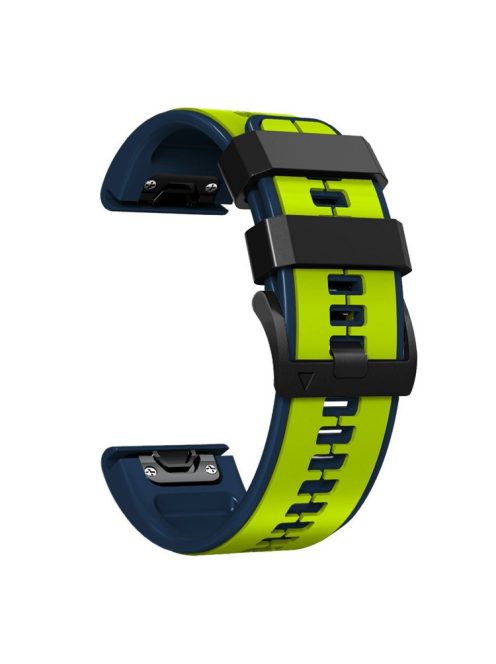 KALEBOL KLB-ZWGJ-001 For Garmin Fenix 7 / 7 Pro Silicone Watch Band QuickFit 22mm Dual Color Strap - Lime+Blue