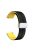 Magnetic Silicone Strap for Garmin vivomove Trend / Style / Luxe , Dual Color 20mm Watch Band with Silver Folding Buckle - Black+Yellow