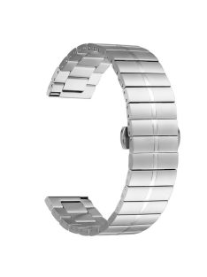   Metal Strap for Garmin Forerunner 255 Music Stainless Steel Watch Band with Butterfly Buckle - Silver