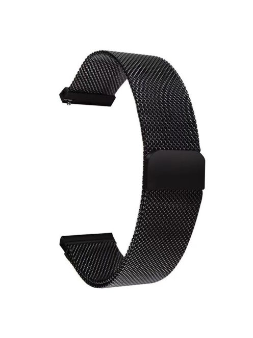 Milanese Mesh Band for Garmin Forerunner 255S / Xiaomi Mi Watch , 18mm Stainless Steel Magnetic Wristband - Black