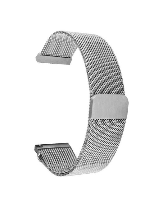 Milanese Mesh Band for Garmin Forerunner 255S / Xiaomi Mi Watch , 18mm Stainless Steel Magnetic Wristband - Silver