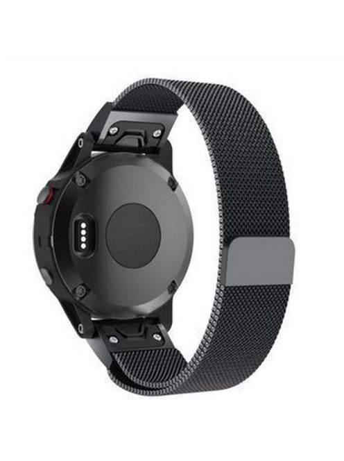 Milanese Metal Wristband Watch Band for Garmin Fenix 3 / 3 HR / 5X - Black