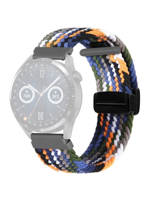 Nylon Watch Bands for Garmin vivomove Trend / Style / Luxe , 20mm Folding Buckle Adjustable Braided Strap - Denim