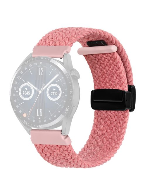 Nylon Watch Bands for Garmin vivomove Trend / Style / Luxe , 20mm Folding Buckle Adjustable Braided Strap - Pink